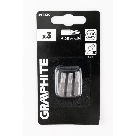 GRAPHITE 56T520 Bity Torx T27 x 25 mm, 3 szt.