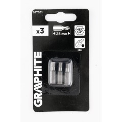 GRAPHITE 56T531 Bity Hex H4 x 25 mm, 3 szt. 