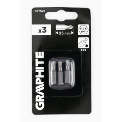 GRAPHITE 56T521 Bity Torx T25 x 25 mm, 3 szt.