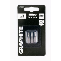 GRAPHITE 56T523 Bity Torx T15 x 25 mm, 3 szt. 