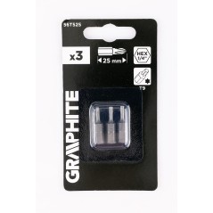 GRAPHITE 56T525 Bity Torx T9 x 25 mm, 3 szt. 