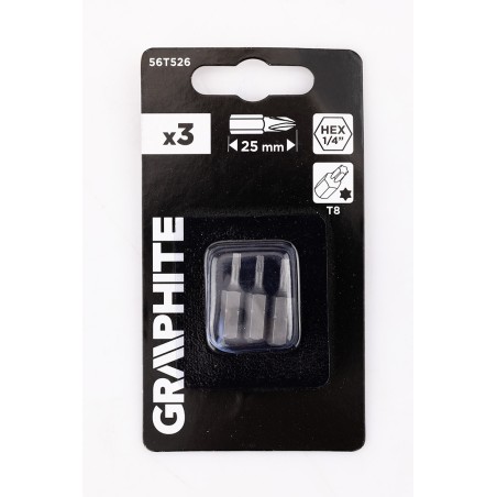 GRAPHITE 56T526 Bity Torx T8 x 25 mm, 3 szt.