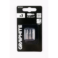 GRAPHITE 56T542 Bity PH2 x 25 mm, 3 szt. 