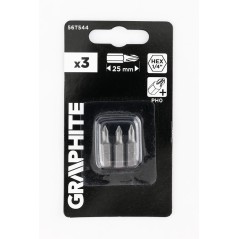 GRAPHITE 56T544 Bity PH0 x 25 mm, 3 szt. 