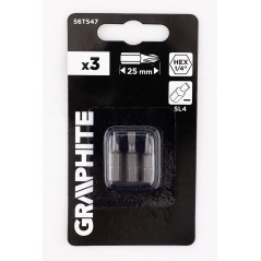 GRAPHITE 56T547 Bity SL4 x 0,6 x 25 mm, 3 szt. 