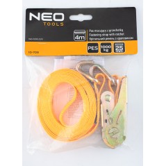 NEO TOOLS 10-708 Pas mocujący z grzechotką 25 mm x 4 m, wytrzymujący 1000 kg PES 