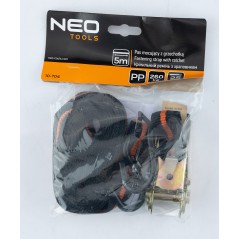 NEO TOOLS 10-704 Pas mocujący z grzechotką 25 mm x 5 m, wytrzymujący 260 kg PP 