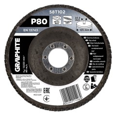 GRAPHITE 58T102 Ściernica listkowa cyrkonowa 125 x 22.2 mm, P80