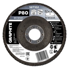 GRAPHITE 58T102 Ściernica listkowa cyrkonowa 125 x 22.2 mm, P80 