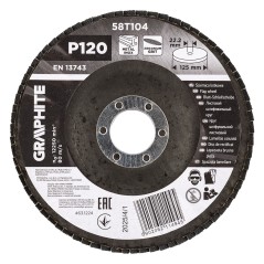 GRAPHITE 58T104 Ściernica listkowa cyrkonowa 125 x 22.2 mm, P120