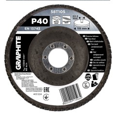 GRAPHITE 58T105 Ściernica listkowa cyrkonowa 115 x 22.2 mm, P40