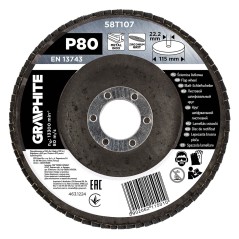 GRAPHITE 58T107 Ściernica listkowa cyrkonowa 115 x 22.2 mm, P80 