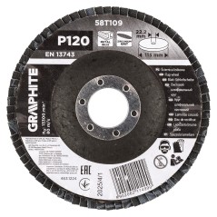 GRAPHITE 58T109 Ściernica listkowa cyrkonowa 115 x 22.2 mm, P120