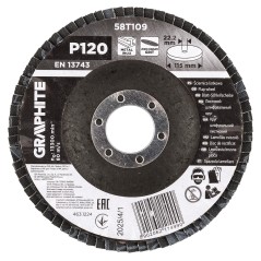 GRAPHITE 58T109 Ściernica listkowa cyrkonowa 115 x 22.2 mm, P120 