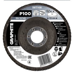 GRAPHITE 58T108 Ściernica listkowa cyrkonowa 115 x 22.2 mm, P100