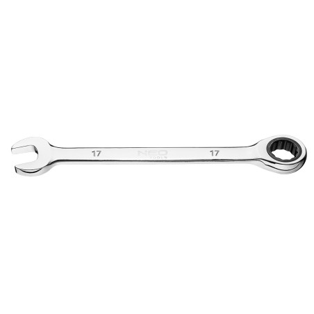 NEO TOOLS 09-067 Klucz płasko-oczkowy z grzechotką, 17 mm