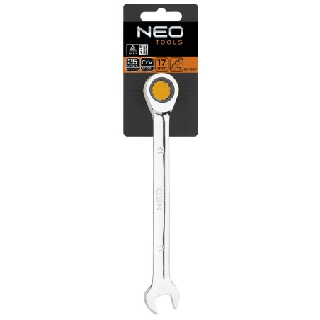 NEO TOOLS 09-064 Klucz płasko-oczkowy z grzechotką, 10 mm