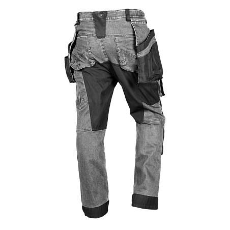NEO TOOLS 81-361-2-L Spodnie robocze DENIM, wzmocnienia Cordura, odpinane kieszenie kaburowe, szare, rozmiar L